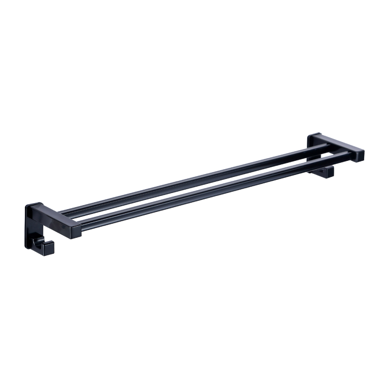 Ceramic Black Modern Double Square Towel Rail